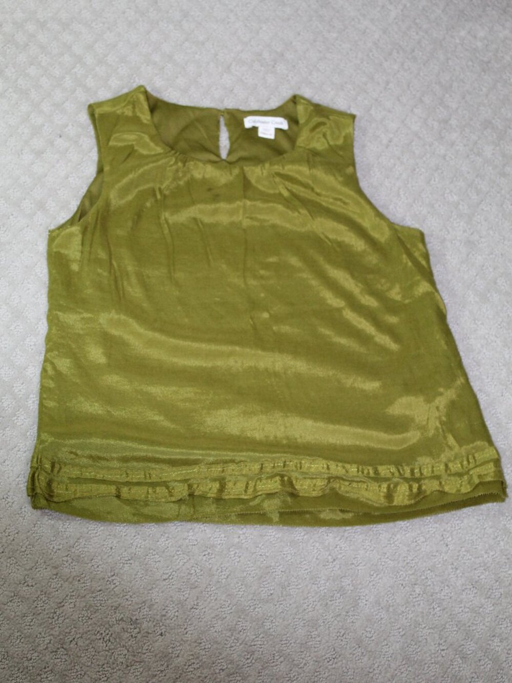 Coldwater Creek Size PM Shimmery Olive Green Sleeveless Top
